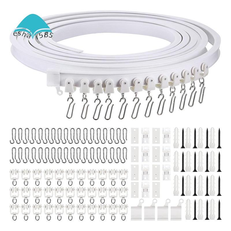 Eshai585Flexible Bendable Ceiling Curtain Track 9.8ft/16.4ft(5m), Ceiling Mount Room Divider