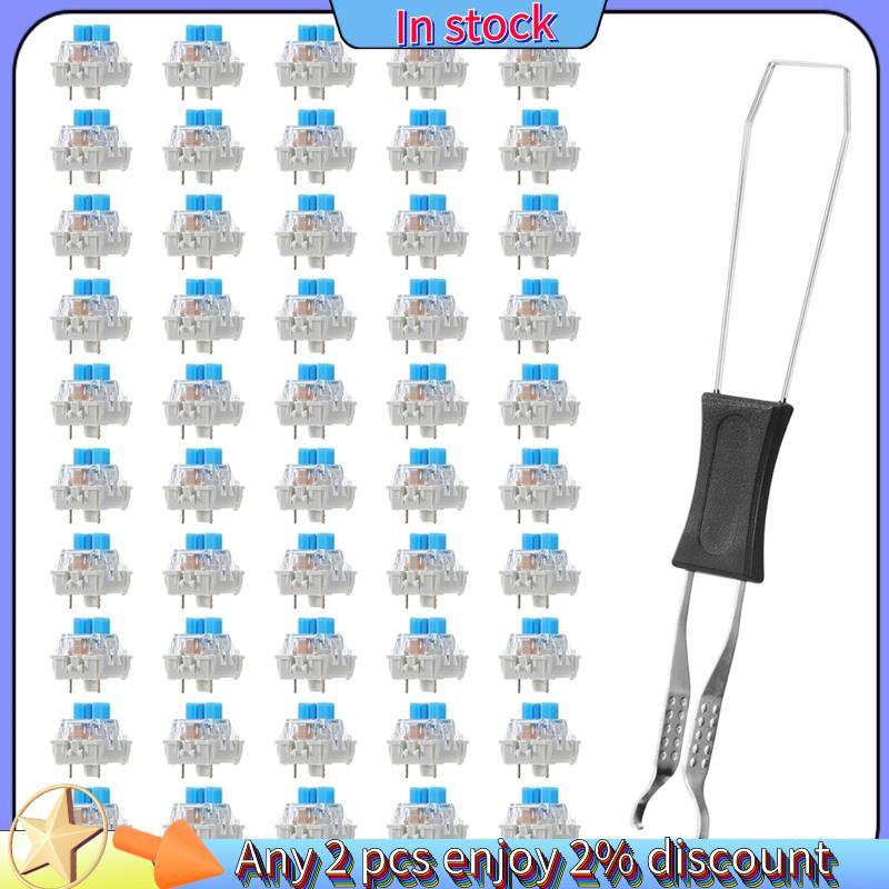 ในสต็อก-50 ชิ้น Mechanical Keyboard Switches 3 Pin Blue Clicky Switches