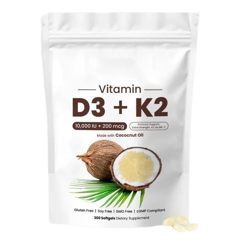 พร้อมสต็อก Fast Shipping TK วิตามิน D3K2 แคปซูลอ่อน VitaminD3+K2 แหล่ง 26804A7/28