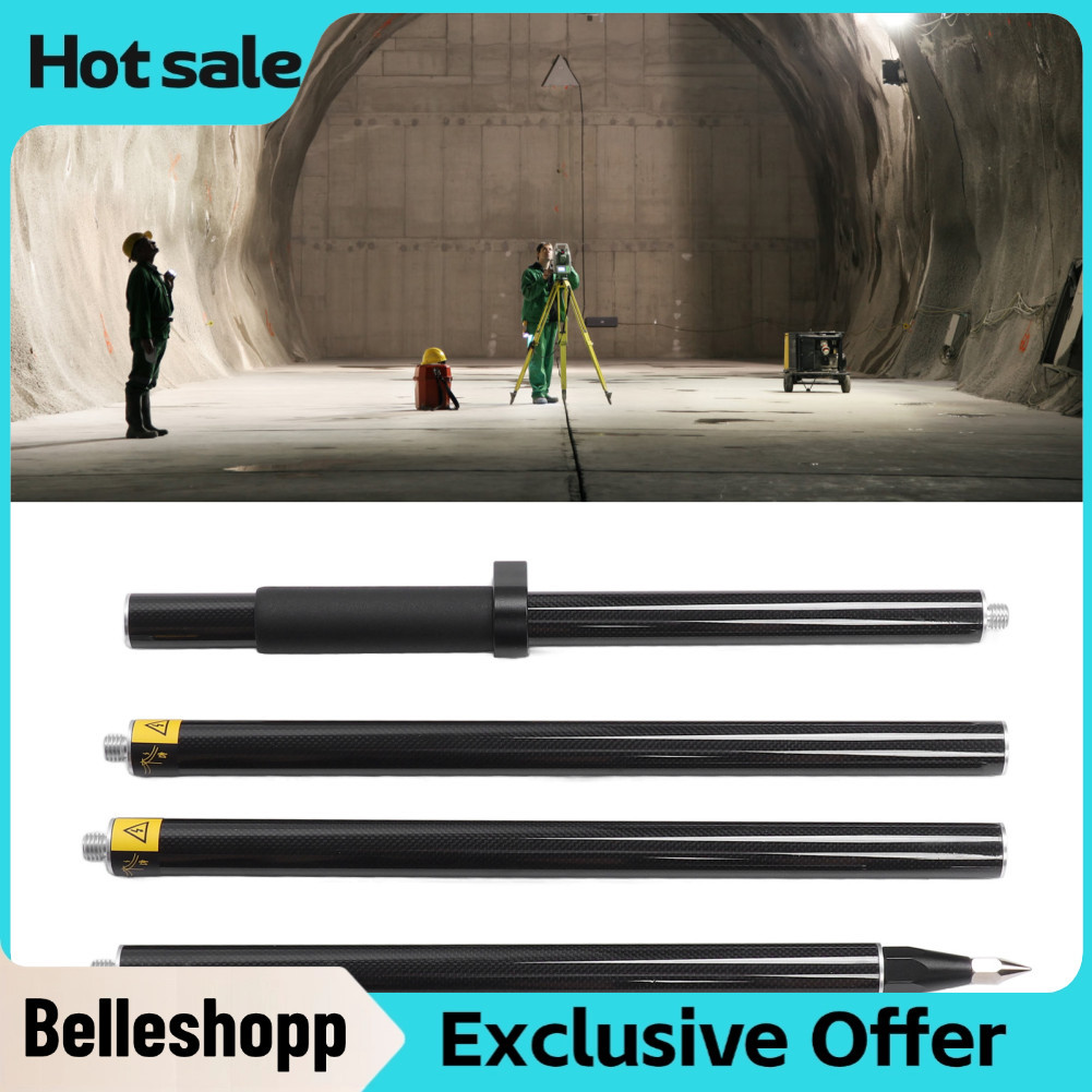 Belleshopp Belleshopp การสำรวจ Prism Pole Mount 2 เมตร 4 ส่วน Survey RTK คาร์บอนไฟเบอร์ระดับ 0 มม. ค