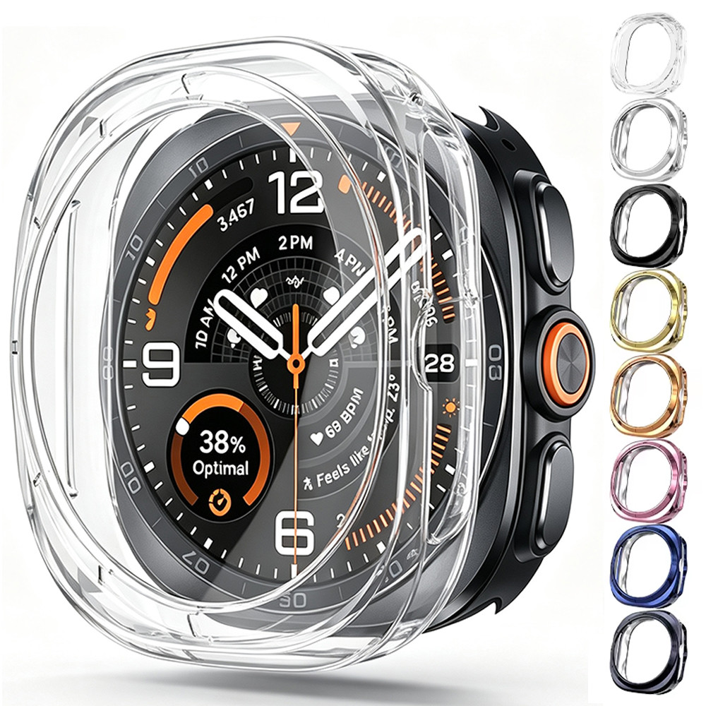 กลวงป้องกันกรอบนาฬิกาสําหรับ Samsung Galaxy Watch Ultra2 2026 สมาร์ทดูซิลิโคนอ่อนนุ่มกันชนสําหรับ Galaxy Watch Ultra 2 2026 TPU กึ่งปิดไม่มีหน้าจอป้องกัน