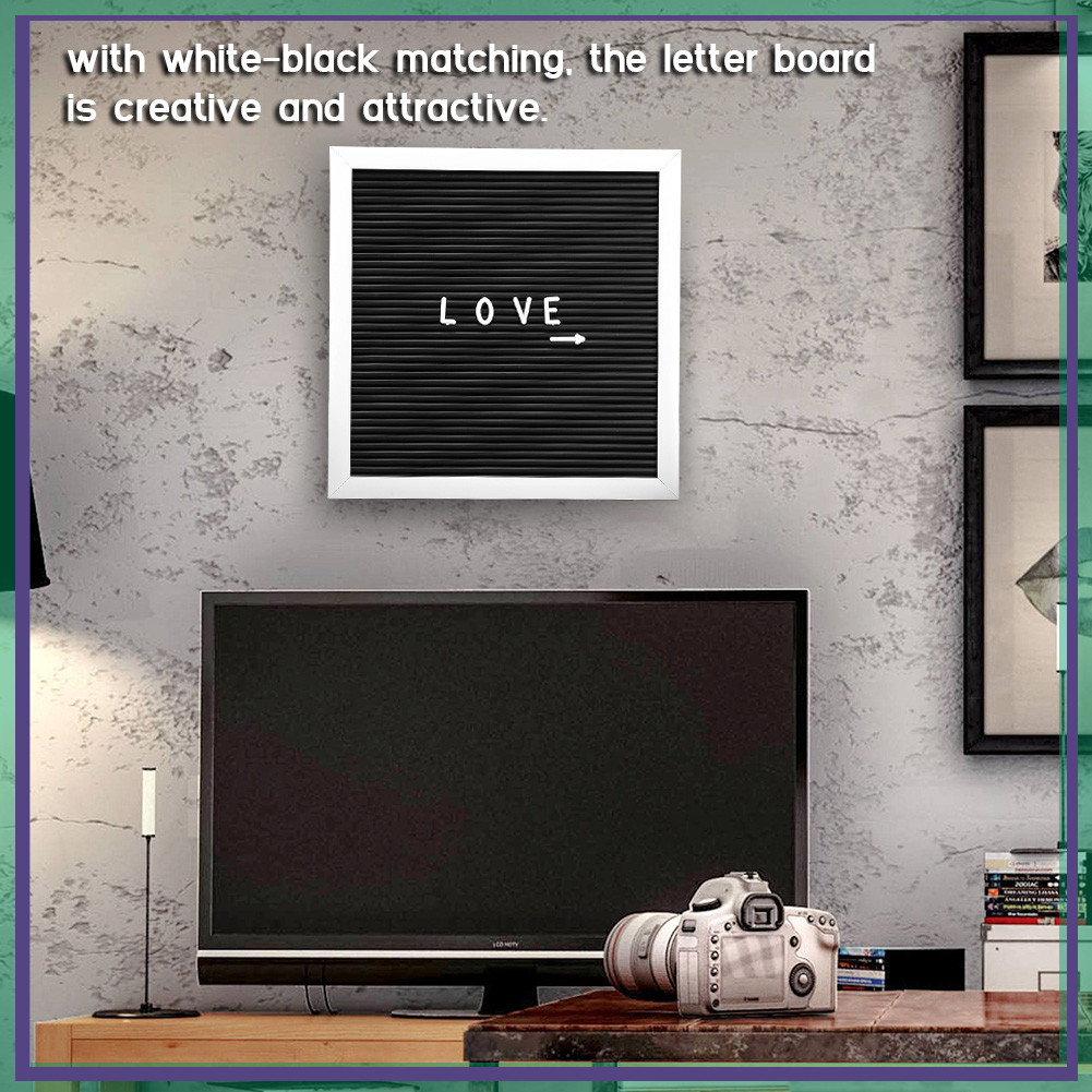xmxmxm-th Huairdum Letter Board 9.84 x 0.79in ข้อความ Felt Sign เปลี่ยนตัวอักษรตัวเลข Home Room Deco