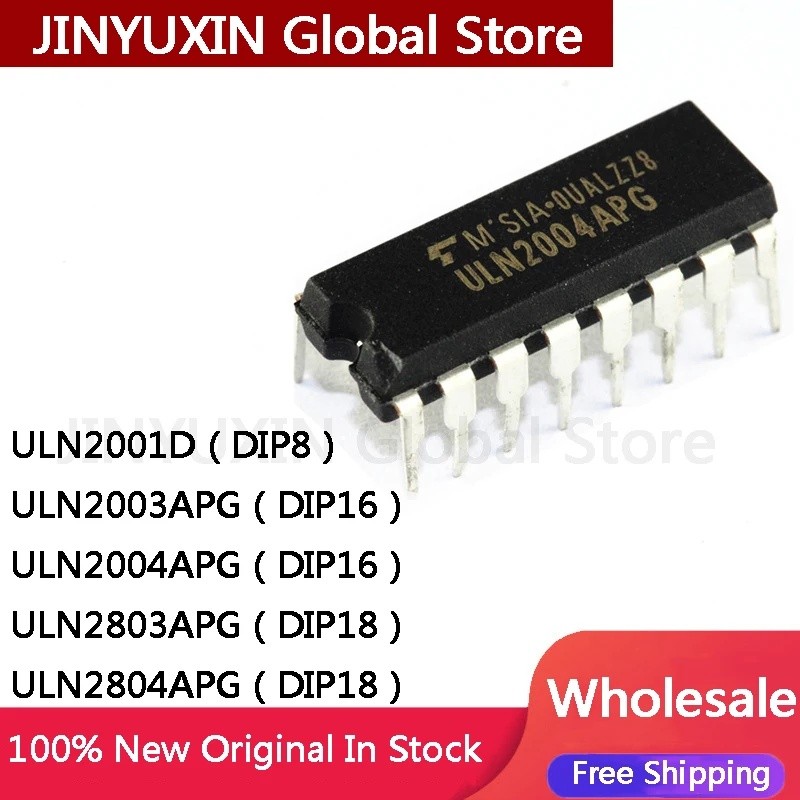 5PCS ULN2001D DIP8 ULN2003APG ULN2003 DIP16 ULN2004 APG ULN2803APG ULN2803 DIP18 ULN2804APG ULN2804A