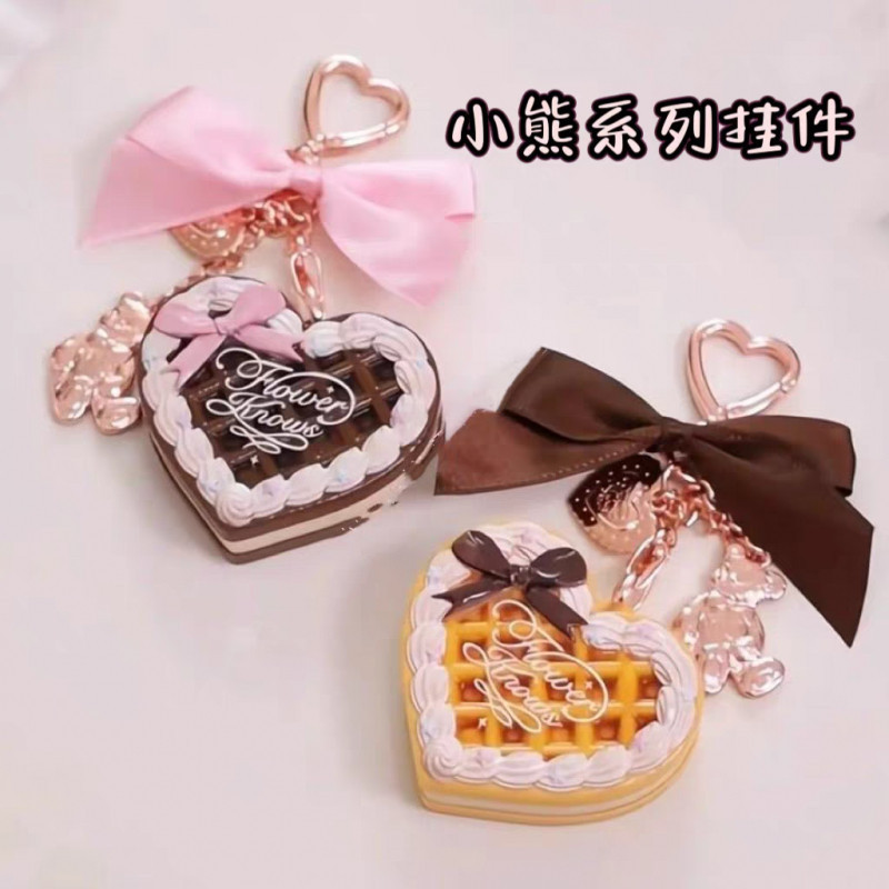 ดอกไม้ Knows Powder Sweetheart Bear Series น้ําผึ้งแป้งจี้ 2.5g สีม่วงโปร่งใสปฏิบัติแบบพกพาหวานประณีตกระเป๋าจี้แป้ง