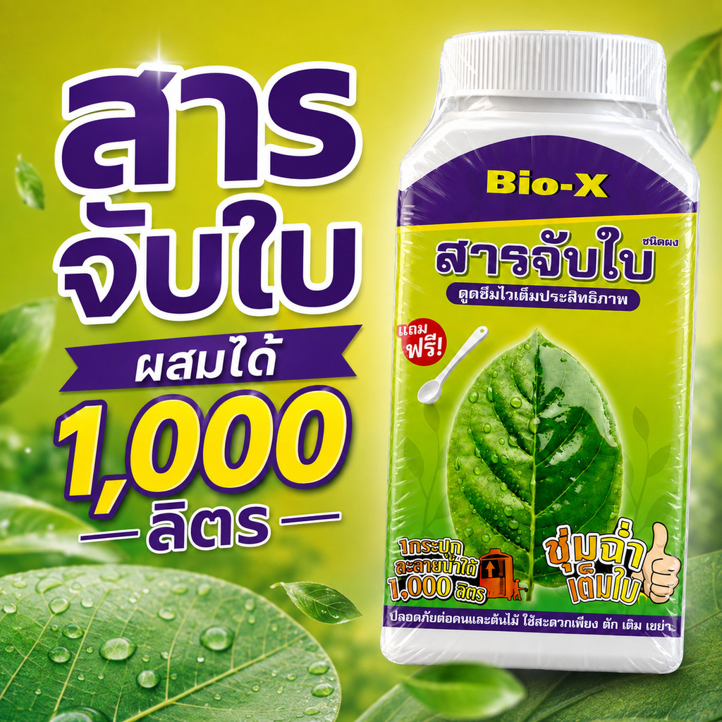 Bio-X สารจับใบเข้มข้น ผสมได้พันลิตร สารจับใบปรับสภาพน้ำ​ เพ​ิ่มประสิทธิภาพ​ในการดูดซึมธาตุอาหาร