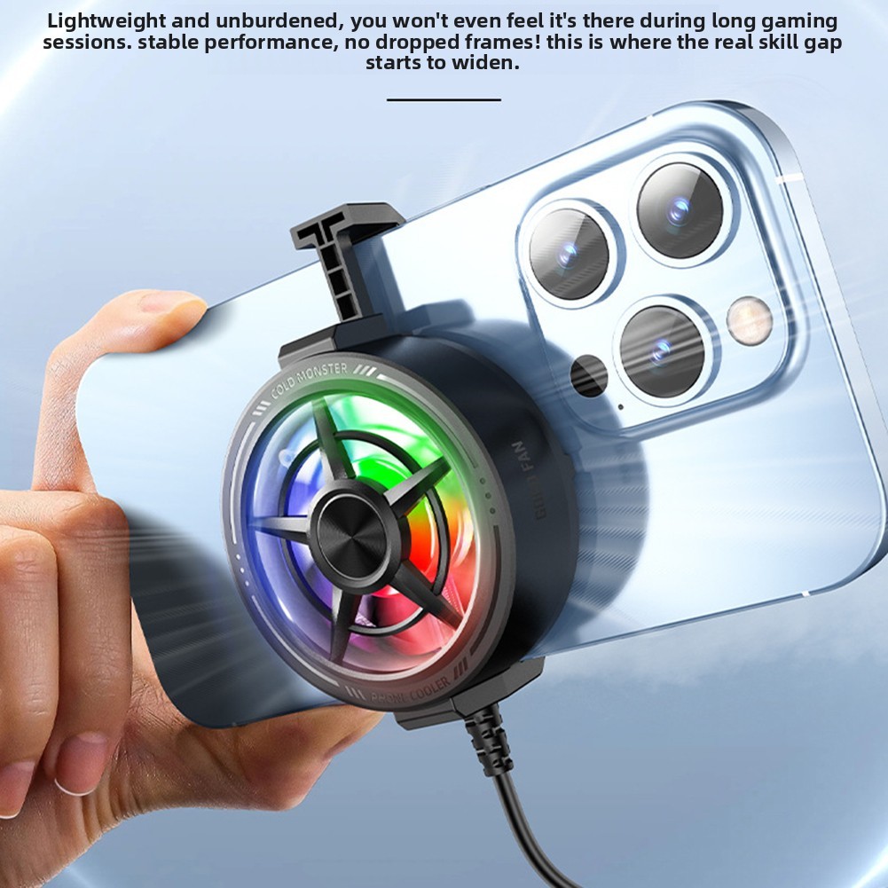 RGB Gaming Phone Cooler เงียบ Plug In Phone Cooler Clip On สําหรับ IPhone Androids Instants หม้อน้ํา