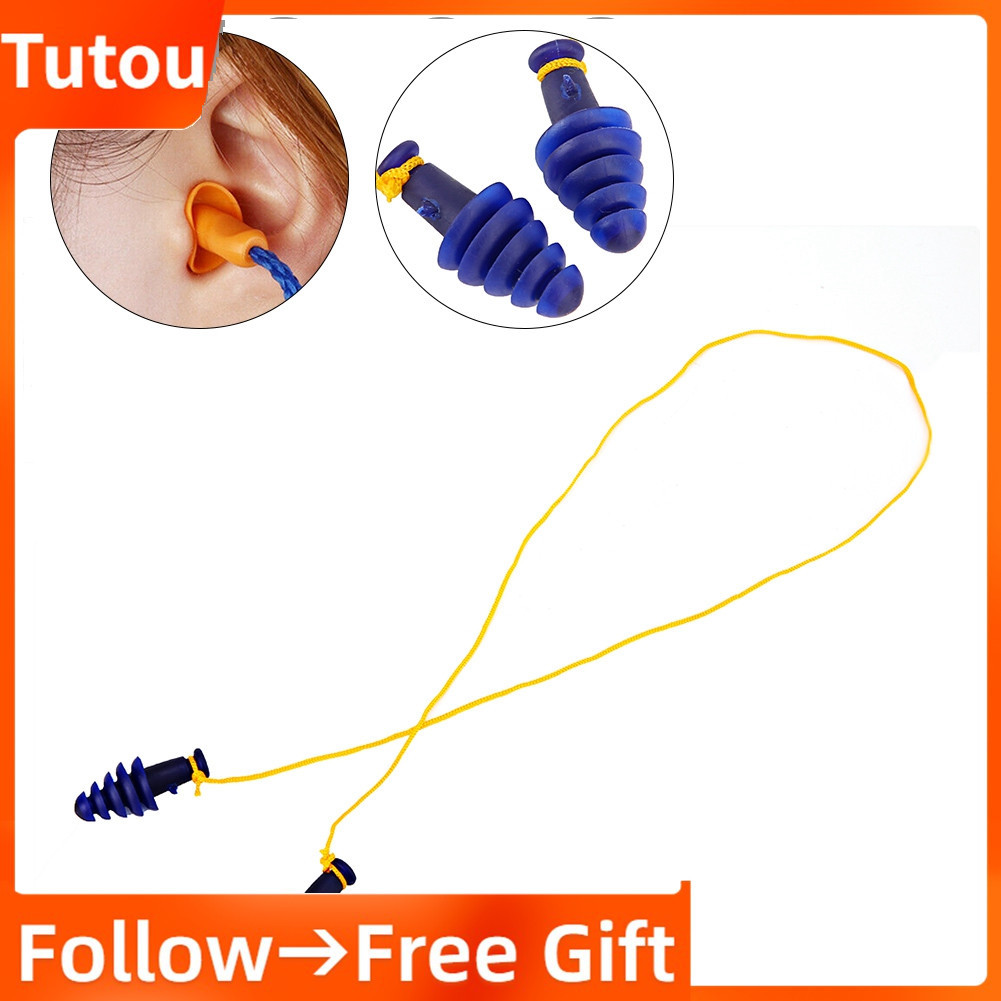 Tutoushop 25dB NRR ที่อุดหูแบบมีแถบป้องกันการได้ยินที่อุดหูลดเสียงรบกวนสำหรับการนอนหลับศึกษาทำงานการ