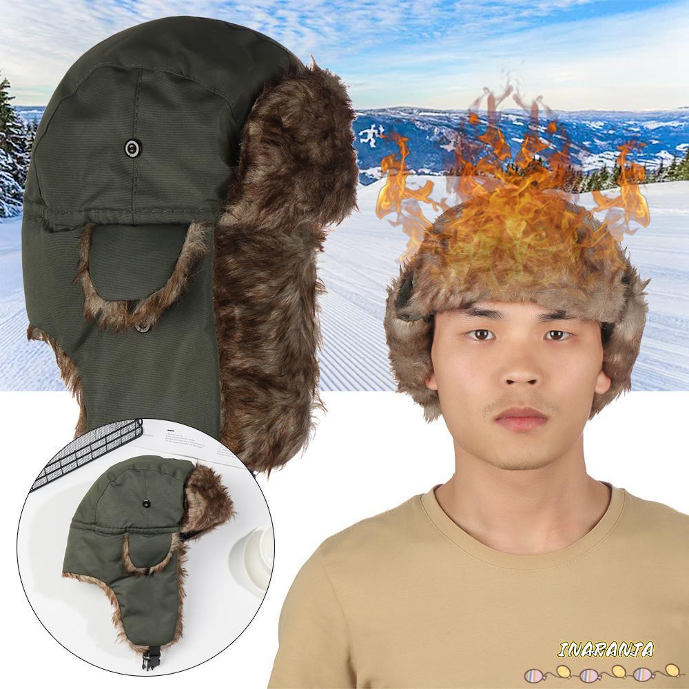 INARANJA หมวกสกีขนสัตว์ Ushanka กลางแจ้ง