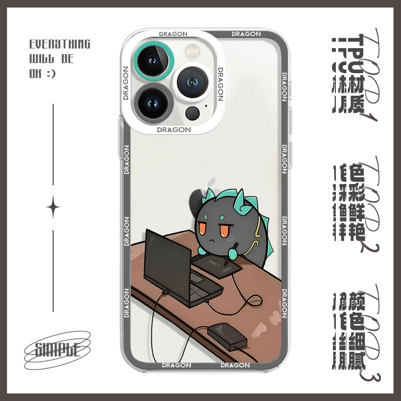 เคส iqoo 12 iqoo z9 5g เคส พรุ่งนี้ Ark น่ารักทํางานมังกรเคสโทรศัพท์เหมาะสําหรับ Apple 16proMax Xiao