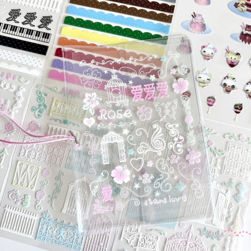 Ins Aesthetic Transfer สติกเกอร์ Rose Iron Arts กันน้ํา Decals สําหรับแก้วเคสโทรศัพท์ DIY ของขวัญอุปกรณ์ตกแต่ง