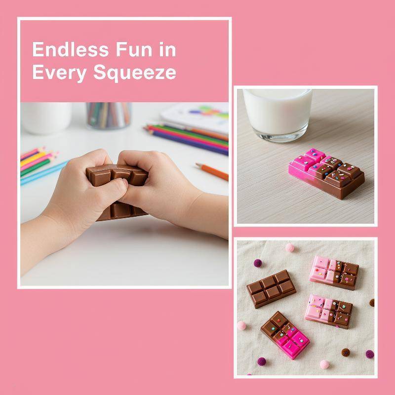 KNMSA] Chocolate Bar Shaped อุปกรณ์ต่อพ่วงของเล่นน่ารักน่ารัก Sprinkle Design ปลอดภัยปลอดสารพิษความเ