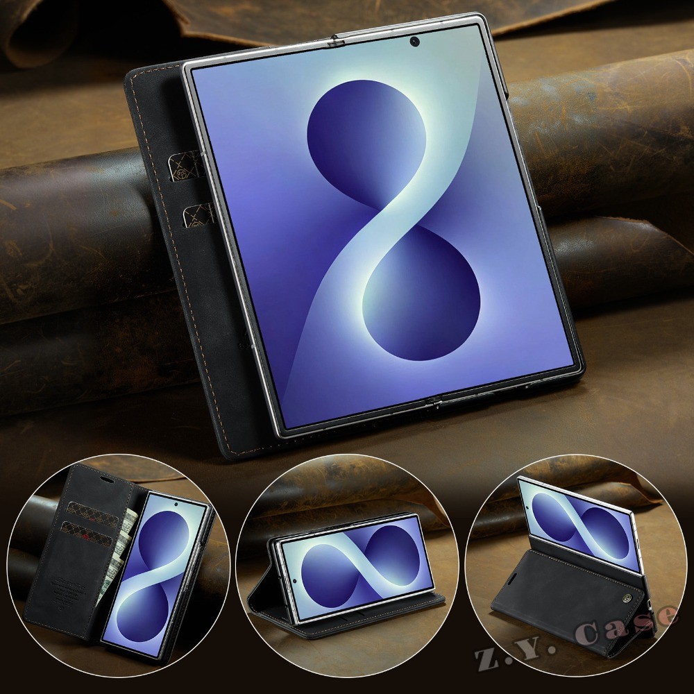 Retro Luxury Leather Flip Case Samsung Galaxy Z Fold 8 Ultra 5G Z Fold8 Ultra Fold7 Wallet Card Slot