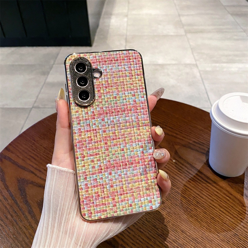 SAMSUNG LIKAIYUEปลอกสําหรับSamsung Galaxy A27 A37 A57 A17 SamsungA27 5GทอหรูหราElectroplatedทองเคสโทรศัพท์กันกระแทกป้องกันกลับปกแข็ง