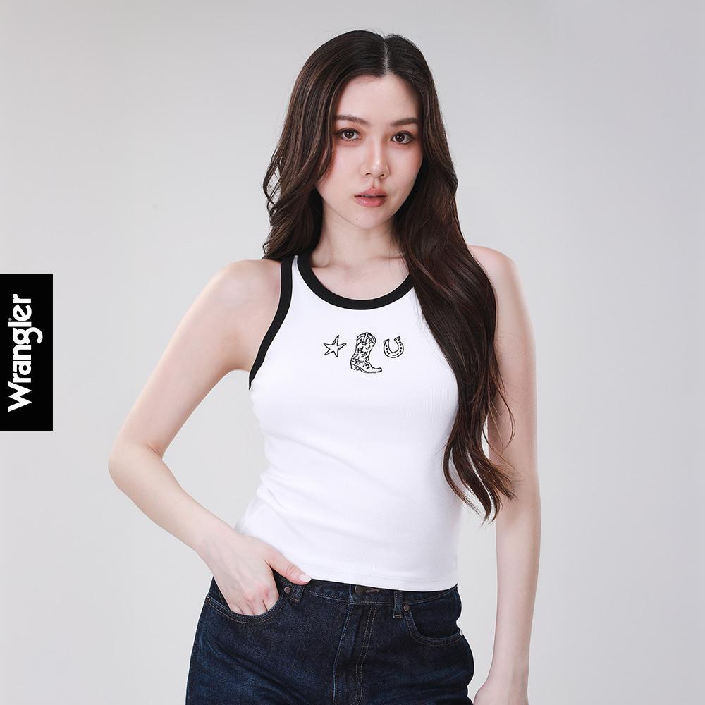 WRANGLER เสื้อกล้ามผู้หญิง คอลเลคชั่น Wrangler Legends รุ่น WR S126WTANN03 สีขาว