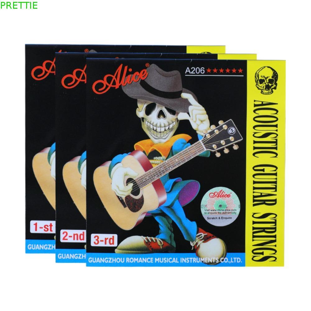 PRETTIE สายกีต้าร์ Alice, A206 Series 0.11 นิ้วสายกีต้าร์โปร่ง, อุปกรณ์กีต้าร์ เหล็กบรอนซ์ เรียบเต็ม
