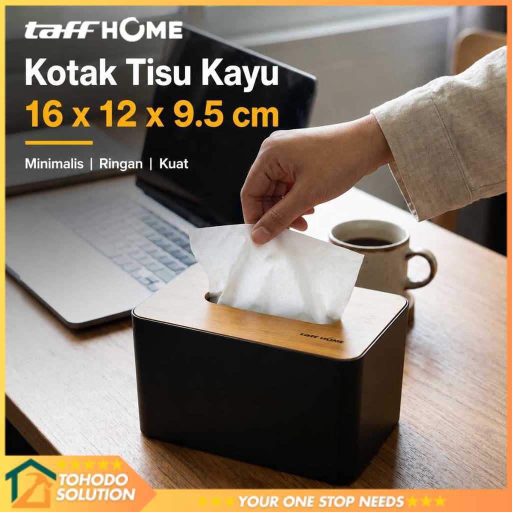 TaffiHOME กล่องทิชชู่ไม้มัลติฟังก์ชั่น 16x12x9.5ซม. - ZJ06
