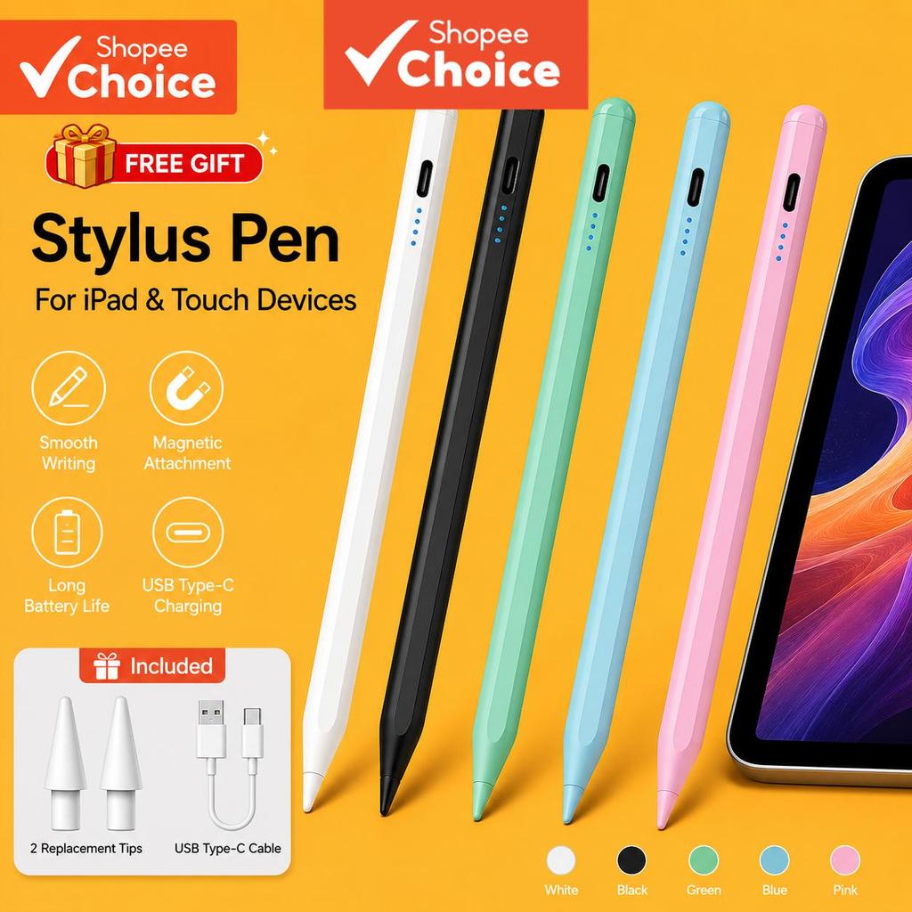 ปากกาสไตลัสหน้าจอสัมผัส ใช้ได้กับทุกอุปกรณ์ สําหรับ iPad, Xiaomi, Huawei, Honor, สมาร์ทโฟน และแท็บเล็ต