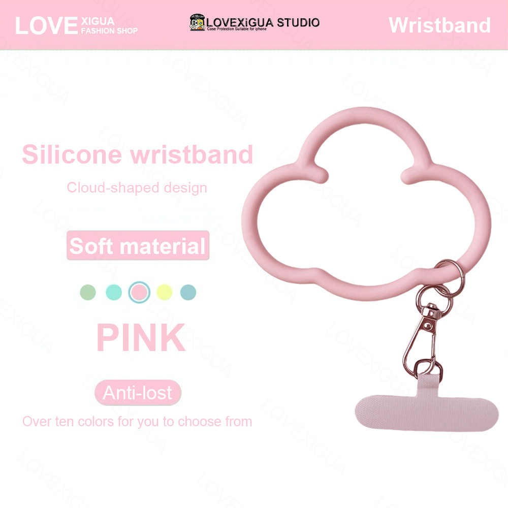 สายรัดข้อมือซิลิโคนอ่อนนุ่มน่ารัก ห่วงโซ่โทรศัพท์ สายรัดเชือกแขวน พวงกุญแจ สากล ตะขอป้องกันการสูญหาย สายคล้องจี้