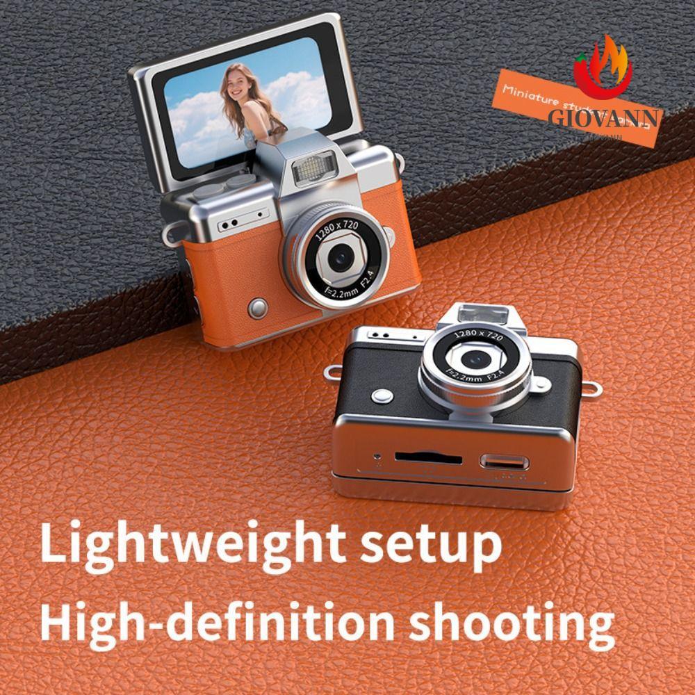 GIOVANNI กล้องพวงกุญแจนิ้วหัวแม่มือ, หน้าจอ 1.47 นิ้ว HD 1080P Retro CCD Mini Digital Camera, แบบพกพ