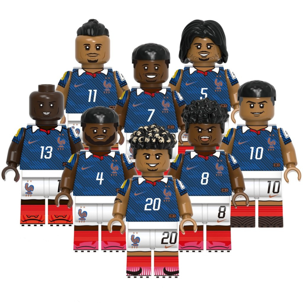 Football Action Figures Mbappe Doue Kante Kounde Dembele Tchouameni Upamecano ของเล่นคอลเลกชันบล็อกอ