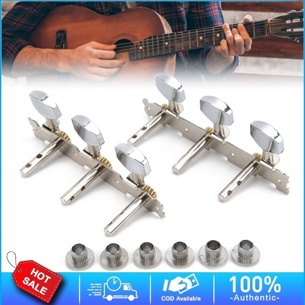2PCS กีตาร์ String ปุ่ม 3inLine 2 หลุมเหล็กคอลัมน์เครื่องดนตรีพื้นบ้าน REPLACEMENT Part