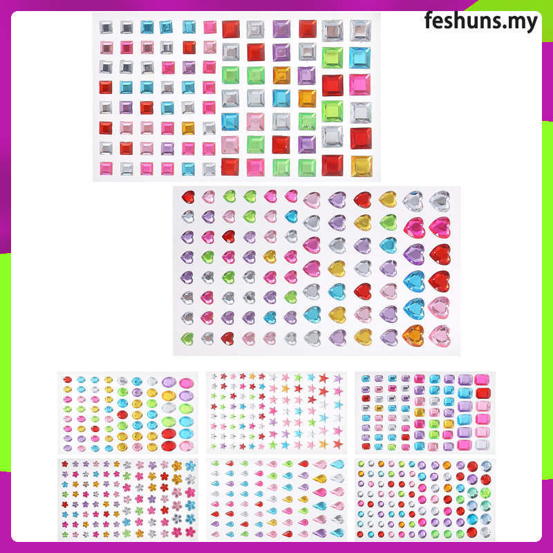 8Sheepts Sparkly Flatback Jewel สติกเกอร์กาวสําหรับสมุดภาพและวารสาร