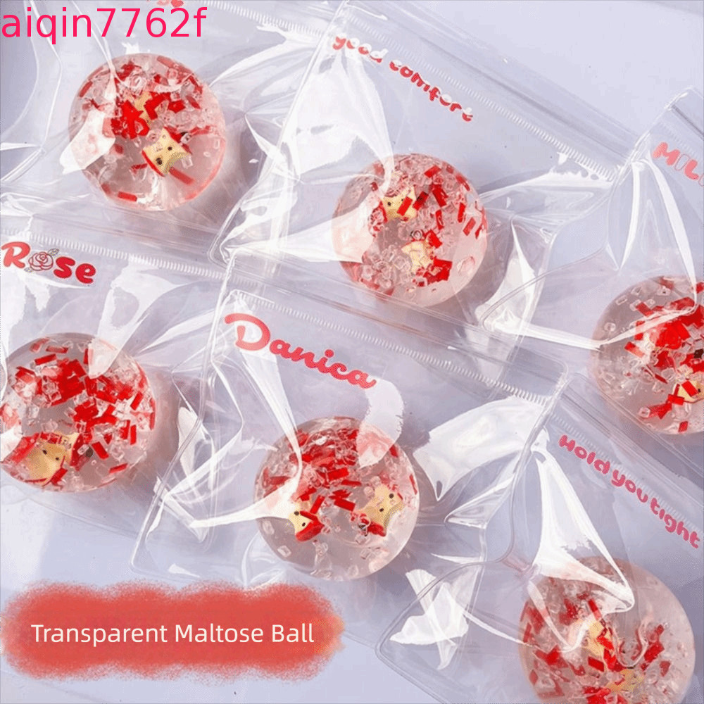 AIQINF Squishy Fidget Ball, Slow Rising Cute Clear Maltose Squishy, Creative Handmade Finger Relax P