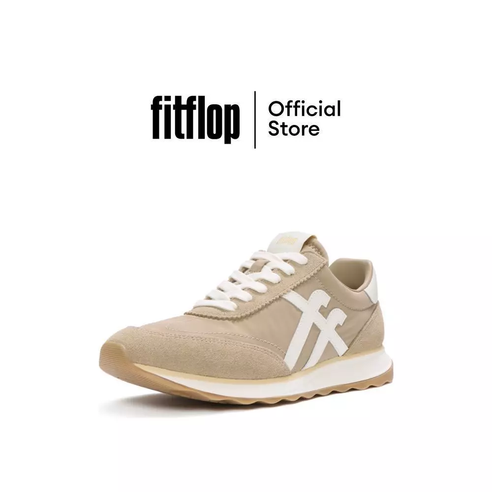 FITFLOP RETRO-Q FF FABRIC/SUEDE รองเท้าผ้าใบผู้หญิง รุ่น A5P-E08 สี BEIGE