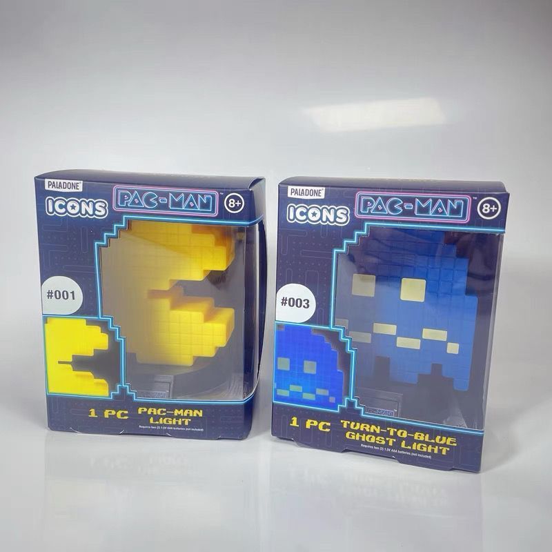 ของแท้ Palamone Palamone PAC-MAN Ghost อุปกรณ์ต่อพ่วงของเล่นโคมไฟตั้งโต๊ะ Night Light ตกแต่ง u