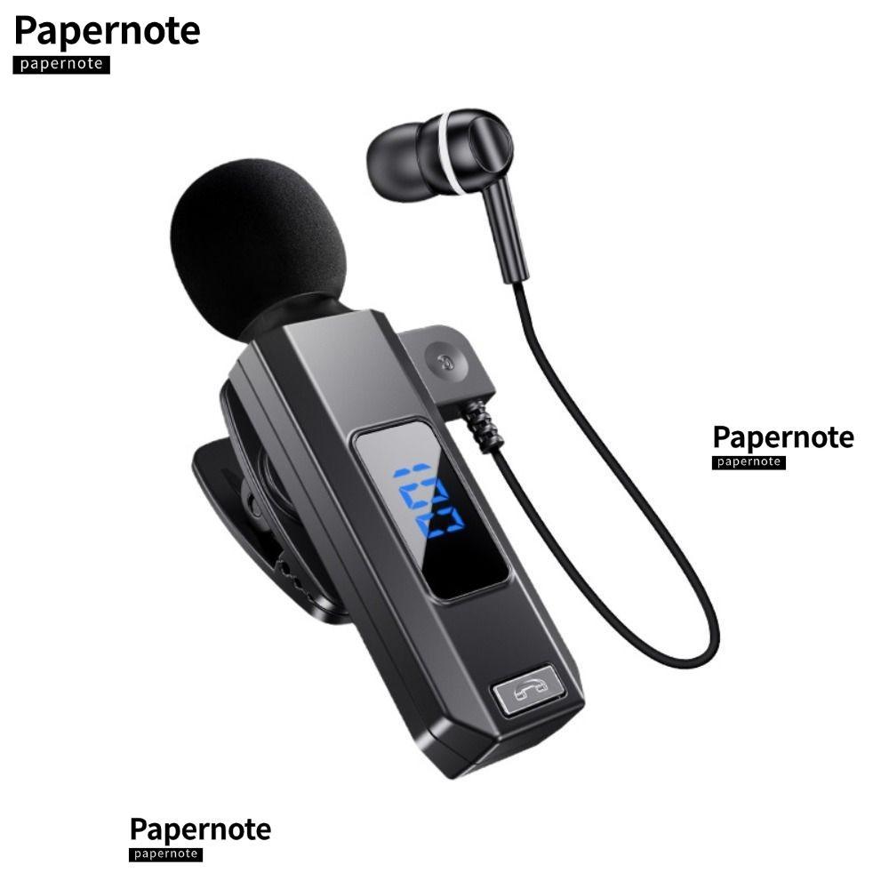 PAPERNOTE หูฟังแบบหนีบคอปก,พร้อมไมโครโฟนหูฟังไร้สายตัดเสียงรบกวน,การโทร HD พร้อมการชาร์จหูฟัง Blueto
