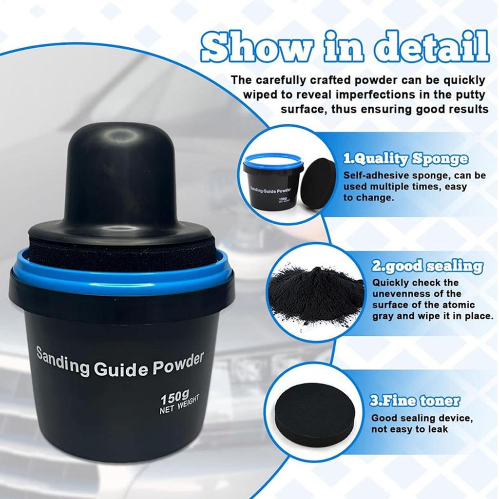 150g รถแห้งสีดํา Sanding Guide Coat สําหรับค้นหาข้อบกพร่องในเสื้อสีรถยนต์ Scratch sarhanph