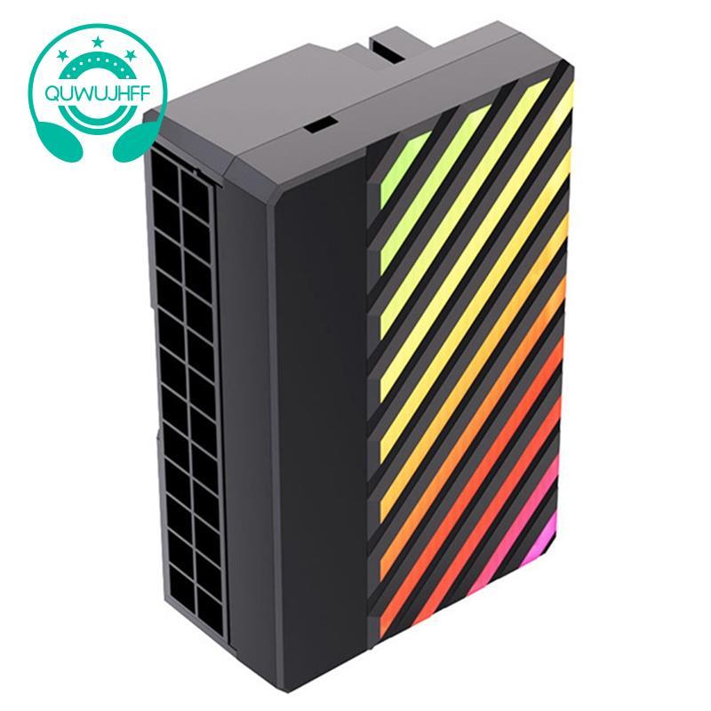 (quwujhff)Motherboard ATX Power 24P Adapter to 90 องศาเปิดอะแดปเตอร์ 24PIN อะแดปเตอร์มุมขวาสายไฟ Art
