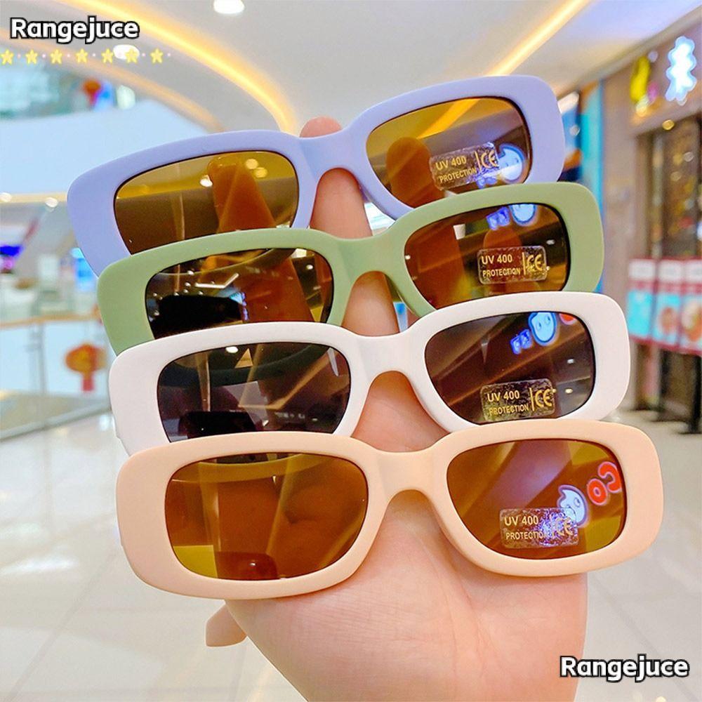 RANGEJUCE Kids Oval Frame Sun Glasses, Outdoor Sun Protection Childrens Square Glasses, Trendy Summe