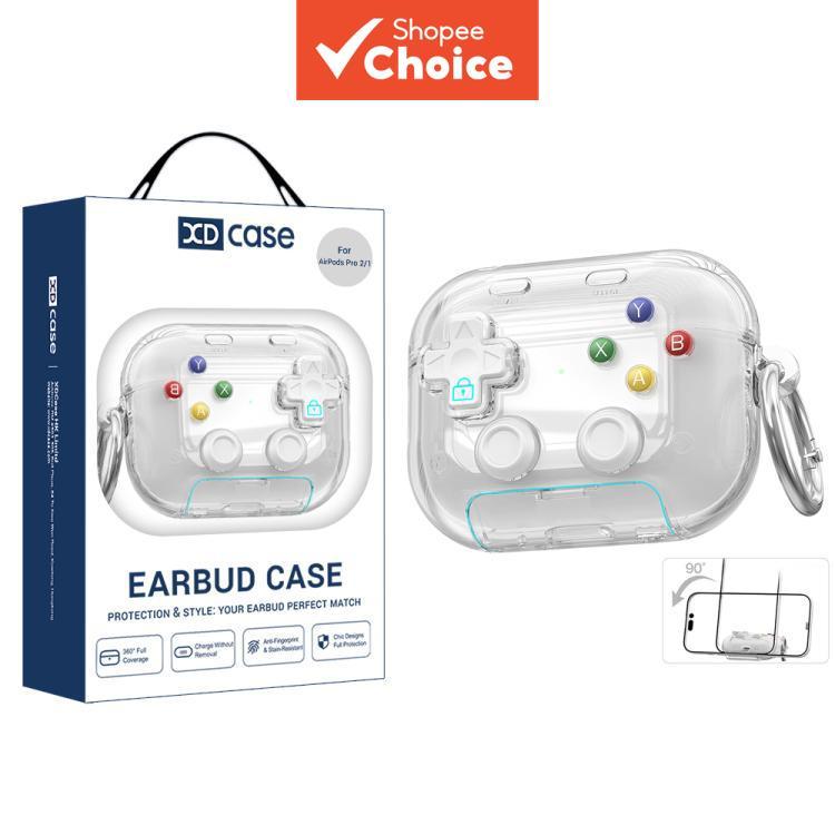 ใหม่ สําหรับ AirPods Pro 2 / 1 เคส XD ใส ดีไซน์เครื่องเกมย้อนยุค พร้อมที่ตั้งและปุ่มบรรเทาความเครียด
