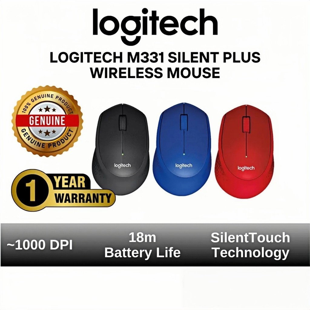 LOGITECH Mouse แล็ปท็อปไร้สาย PC Desktop Silent Mouse M331 ลื่น Office M330 Tmt Ugreen คอมพิวเตอร์