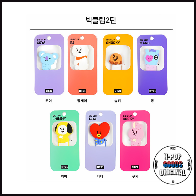 BT21 Big Clip 2Nd Edition Mang / RJ / Koya