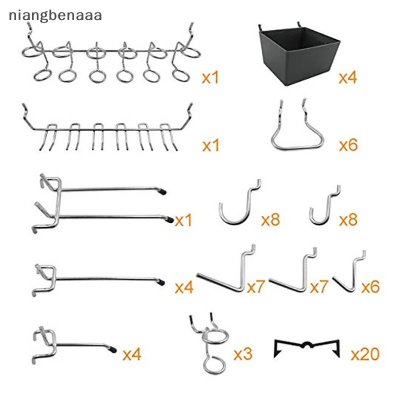(niangbenaaa) 81 ชิ้น Pegboard Hooks Assortment พร้อม Pegboard Bins Los Peg เครื่องมือ Organizer ใหม่
