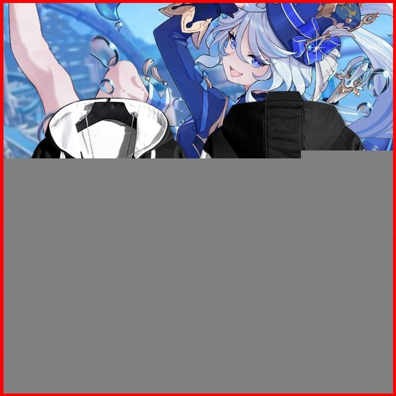 PDF2 Genshin Impact Furina Focalors เสื้อโค้ทซิป Hoodie เสื้อแจ็คเก็ตเสื้อสเวตเตอร์ถักเสื้อกันหนาว