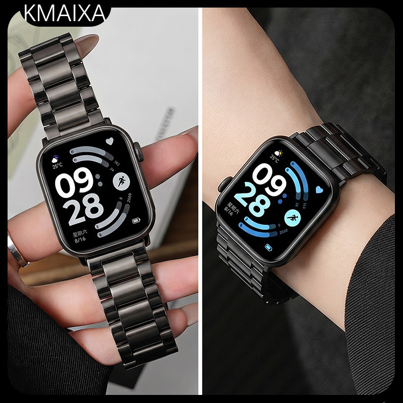 แทนสแตนเลสสายรัดข้อมือโลหะสายรัดปรับได้ for Smartwatch Redmi Watch 6 Active/Lite 6 5 4 / Xiaomi Mi Band 10 9 8 Pro