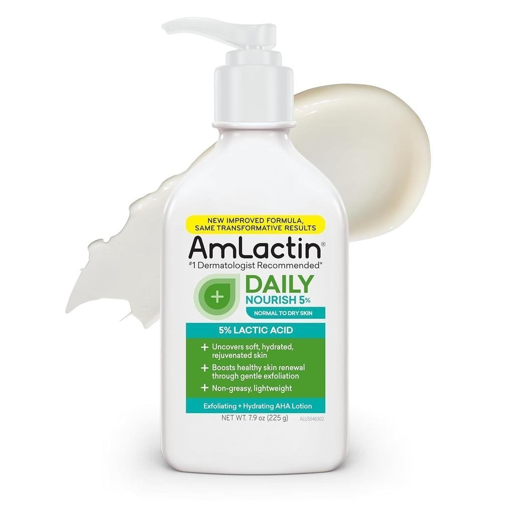 AmLactinDailyNourish-TherapeuticFaceandBodyLotionforDry-No-ScrubExfoliatorandwith5%LacticAcidAHA,Saf