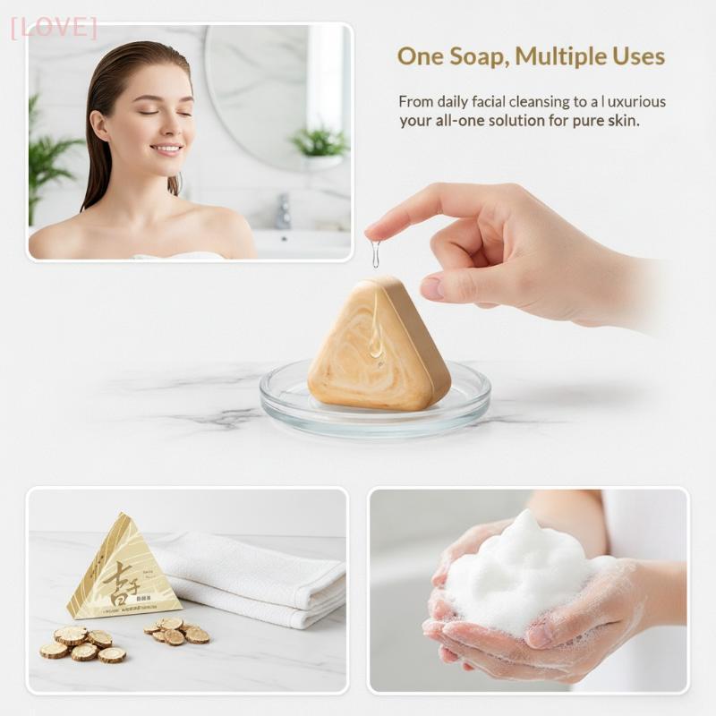 [LOVE] น้ํามันมะพร้าวสมุนไพรสบู่แฮนด์เมด Seven Seed White Glycerol คลีนซิ่งบาร์เพื่อผิวหน้าอ่อนโยนแล