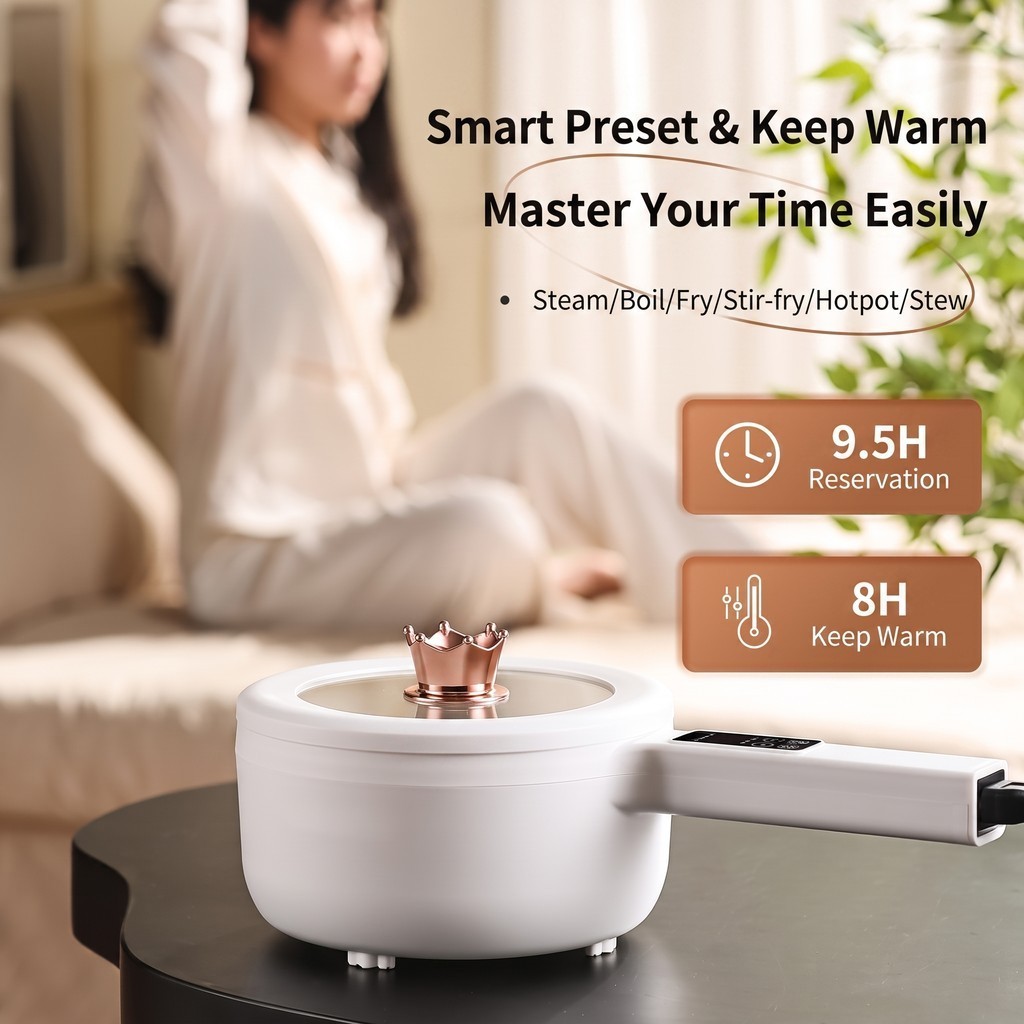 DETNORSEN RC-120 ไฟฟ้า Multi Cooker Non-Stick หม้อ Hotpot Steam Stew ต้มผัด 700W 20 ซม.2.8L