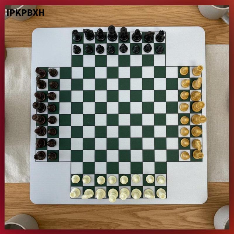 MagiDeal Four Player Chess PS Polystyrene Multi-Color Figures Modern Board Game for Group Competitio