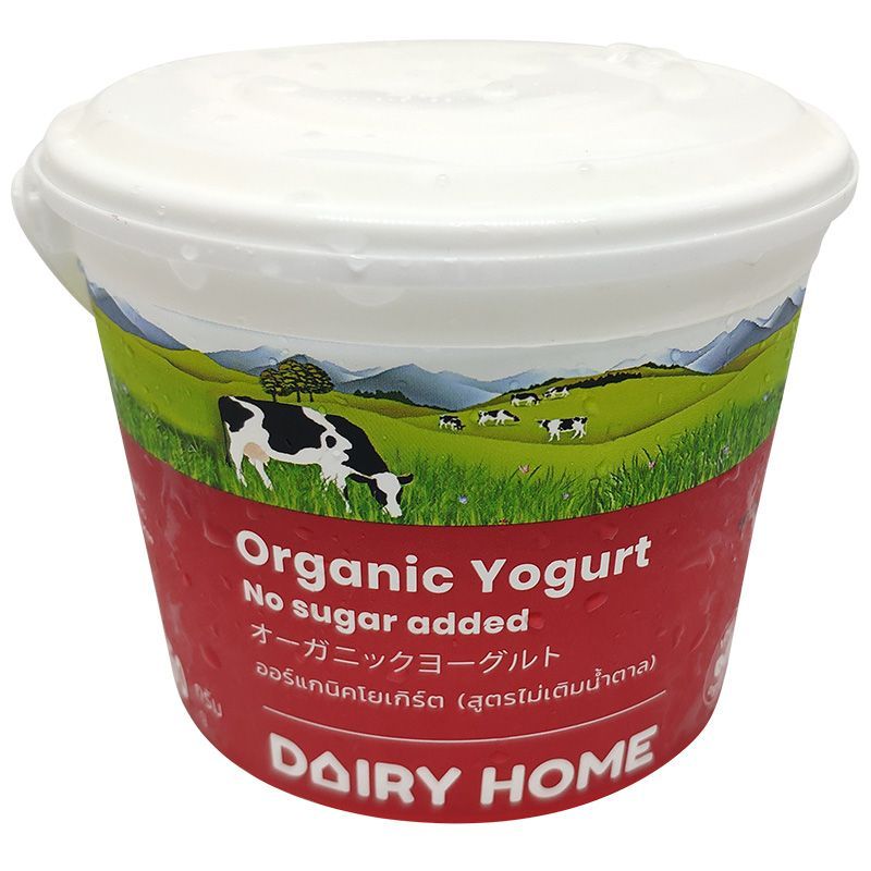 แดรี่โฮมโยเกิร์ตออร์แกนิคสูตรไม่มีน้ำตาล 450ก Dairy Home Yogurt Organic Sugar Free 450g. [8858709102356 ]