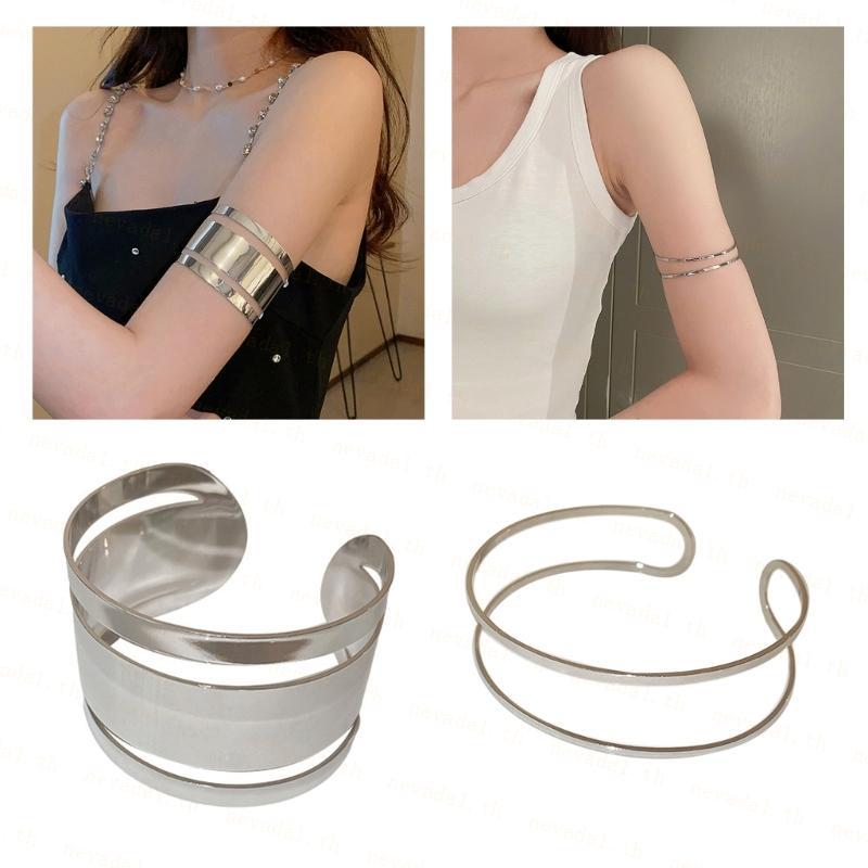 ʚɞ Ne ʚɞ Upper Arm Bracelet Cuff Armlet Bracelet for Female Adjustable Hollow Arm Cuff Bracelet Elec