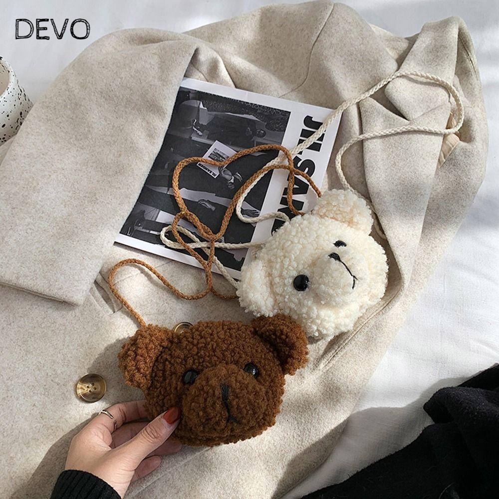 DEVO กระเป๋า Messenger สําหรับเด็กเด็กยัดไส้มินิกระเป๋าสัตว์กระเป๋าเป้สะพายหลัง