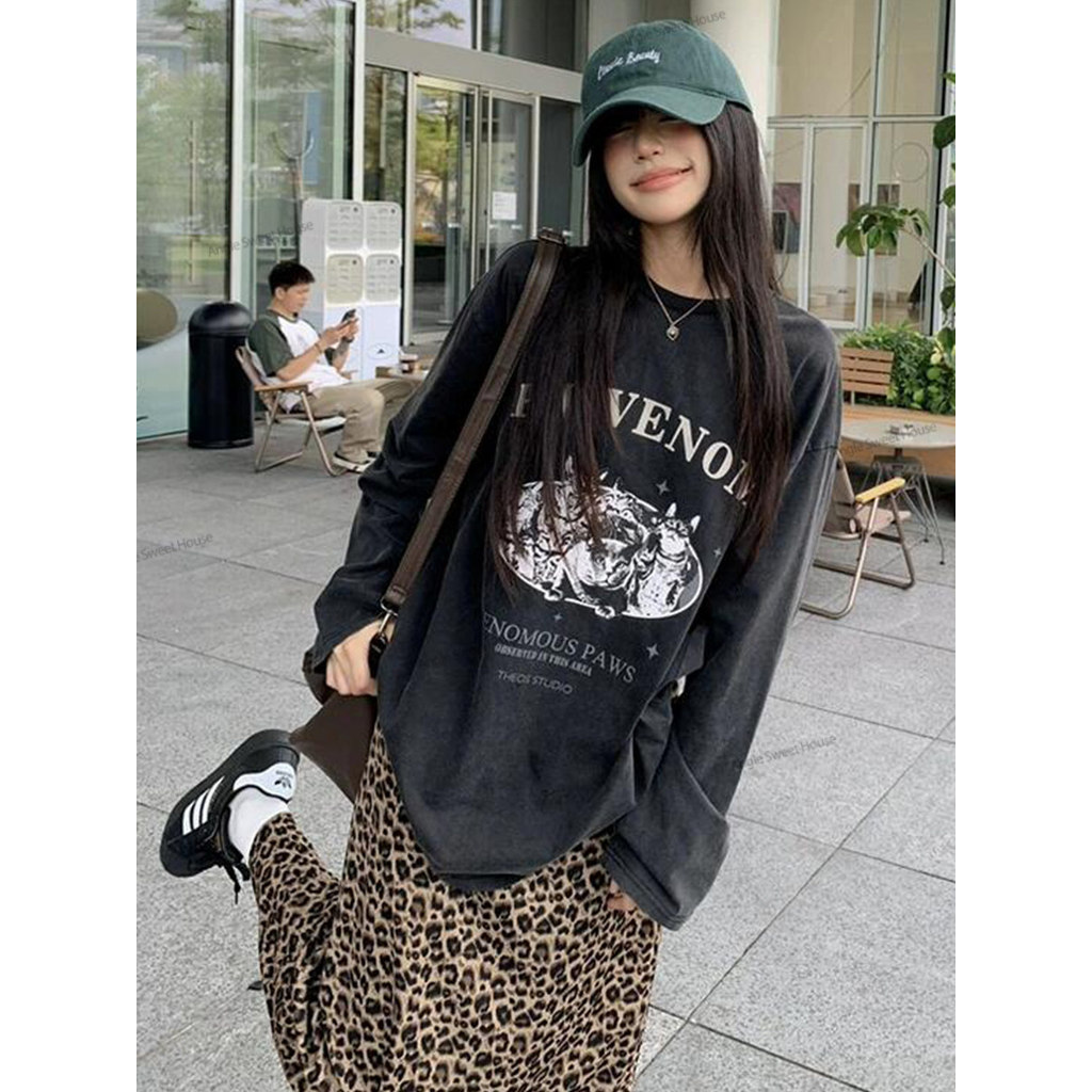 (จัดส่งตลอด 24 ชั่วโมง）Angel Official ทันสมัย เสื้อยืดแขนยาว เกาหลี เสื้อ ผ้านุ่มสวมใส่สบาย เสื้อผ้า