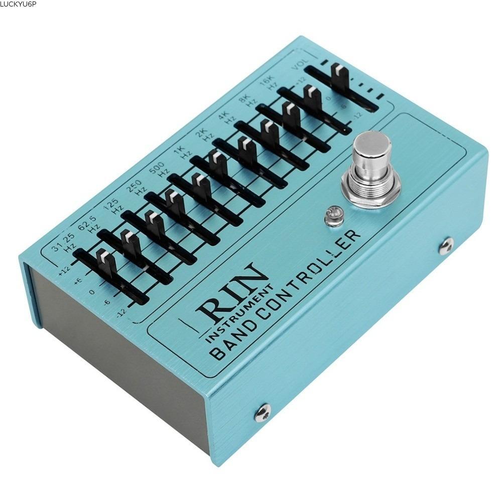 LUCKYUFT 10-Band Equalizer, ±12dB Gain/Attenuation ปุ่มควบคุมอิสระ EQ Pedal, LED Sliders Band Contro