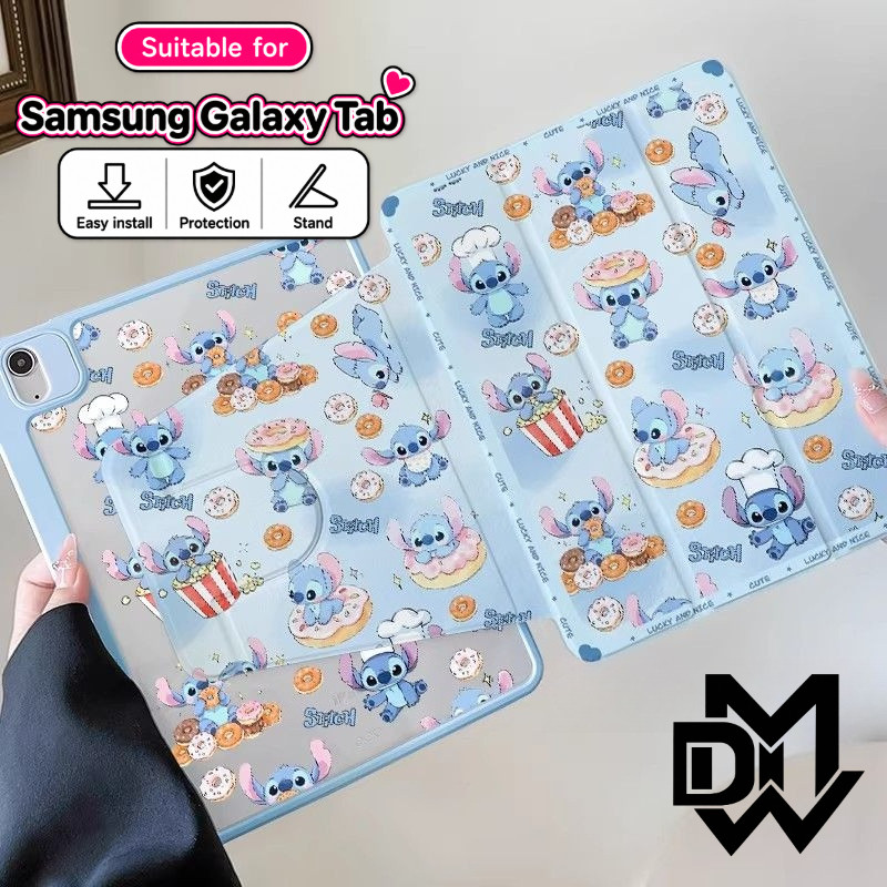 เคส Galaxy Tab ลายน่ารัก หมุน360° พับ3ตอน พิมพ์2ด้าน ตั้งได้ กันกระแทก S9/S10 11นิ้ว S8+/S10+12.4 S6Lite A9/A9+ A8/A11+