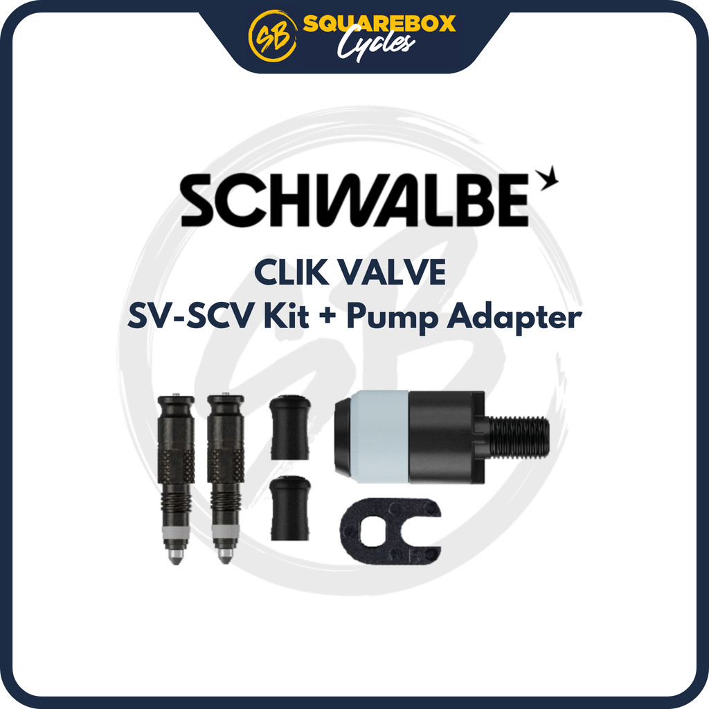 Schwalbe Clik Valve SV-SCV Kit + อะแดปเตอร์ปั๊ม